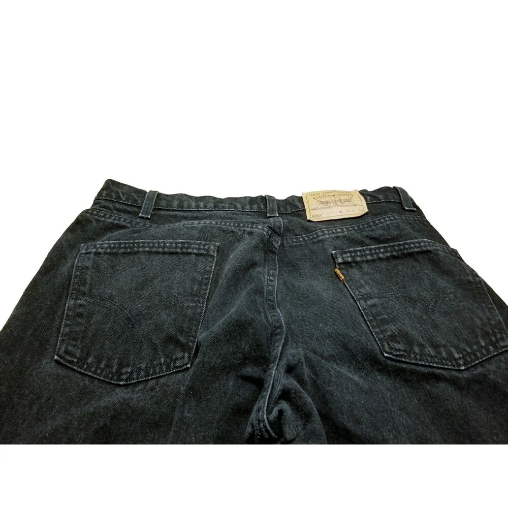 Levi's 550 Orange Tab Jeans Men's Size 38x34 Black Relaxed Fit 1997 USA (36×34)